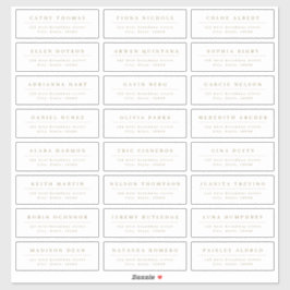 金ゴールドシンプルエレガントなウェディングゲスト住所 シール