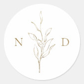 金ゴールドシンプルエレガントボ離れタニ結婚カル ラウンドシール (正面)