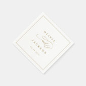 金ゴールドシンプルエレガントロマン結婚ト脚本 スタンダードカクテルナプキン (角)