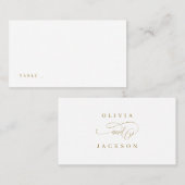 金ゴールドシンプルエレガントロマン結婚ト脚本 プレイスカード (正面/裏面)