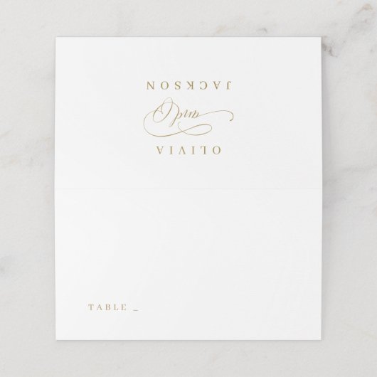 金ゴールドシンプルエレガントロマン結婚ト脚本 プレイスカード (外部開封)