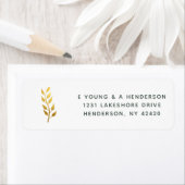 金ゴールドシンプルエレガント葉 ラベル (インサイチュ)