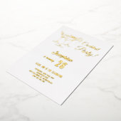 金ゴールドシンプルカクテルバースデーパーティー 箔招待状 (回転した状態)