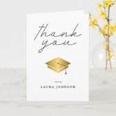 金ゴールドシンプルキャップ卒業ありがとう カード (黄色い花)
