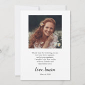 金ゴールドシンプルキャップ卒業写真 サンキューカード (裏面)