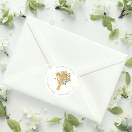 金ゴールドシンプルクリスチャンクロスグリーンリー住所 シール