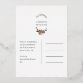 金ゴールドシンプルクリスマスファミリーフォトホリデー 箔シーズンカード (裏面)