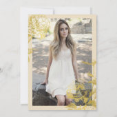 金ゴールドシンプルクリームフローラフォトサプライズSweet 16 招待状 (裏面)