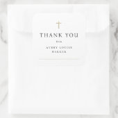 金ゴールドシンプルクロスフォトバプテスマありがとう スクエアシール (バッグ)