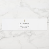 金ゴールドシンプルクロスフォトバプテスマ ペットボトルラベル (シングルラベル)