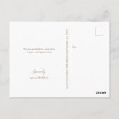 金ゴールドシンプルクロスホワイトカスタムベビーバプテスマ ポストカード (裏面)