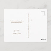 金ゴールドシンプルクロスホワイト男の赤ちゃんサンキューバプティスマ ポストカード (裏面)