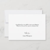 金ゴールドシンプルクロス | ベビーバプテスマありがとう写真 サンキューカード (裏面)