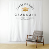 金ゴールドシンプルグラッドキャップ卒業写真の背景 タペストリー (インサイチュ)