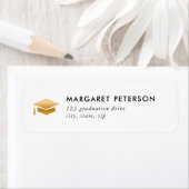 金ゴールドシンプルグラッドキャップ卒業差出人住所 ラベル (インサイチュ)