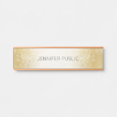 金ゴールドシンプルグリッターモダンテンプレートエレガント サインプレート (正面)