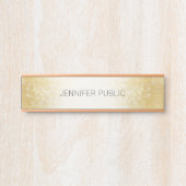 金ゴールドシンプルグリッターモダンテンプレートエレガント サインプレート (正面)