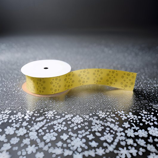 金ゴールドシンプルグレースノーフレーク サテンリボン