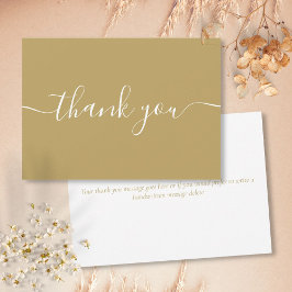 金ゴールドシンプルシックモダンエレガントスクリプト サンキューカード