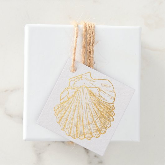 金ゴールドシンプルシーシェルの好意 フェイバータグ (箱)