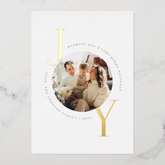 金ゴールドシンプルジョイ 箔招待状 (正面)