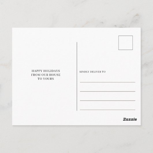 金ゴールドシンプルスクリプトハッピーニューイヤーホリデイ ポストカード (裏面)