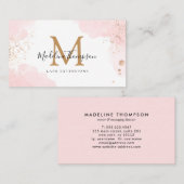 金ゴールドシンプルスプラッシュモノグラム 名刺 (正面/裏面)