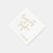 金ゴールドシンプルスモダンクリプト卒業生 スタンダードカクテルナプキン (角)