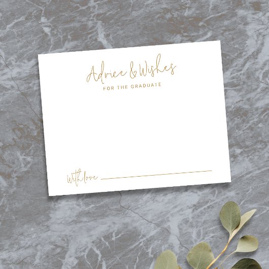 金ゴールドシンプルスモダンクリプト大学院アドバイス&ウィッシュ ノートカード