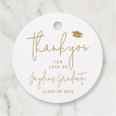 金ゴールドシンプルスモダンクリプト感謝してい卒業者 フェイバータグ (正面)