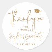 金ゴールドシンプルスモダンクリプト感謝してい卒業者 ラウンドシール (正面)