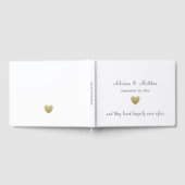 金ゴールドシンプルハートの後ずっと幸せ結婚に ゲストブック (全面)