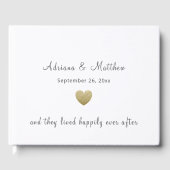 金ゴールドシンプルハートの後ずっと幸せ結婚に ゲストブック (正面)