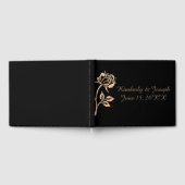 金ゴールドシンプルバラゲストブック ゲストブック (全面)