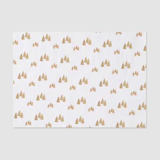 金ゴールドシンプルパインツリーパターンクリスマス 薄葉紙 (正面)