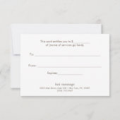 金ゴールドシンプルパターン商品券 (裏面)