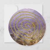 金ゴールドシンプルパープユニークル・ウォーター結婚カラー 招待状 (裏面)