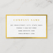 金ゴールドシンプルビジネスロゴ最小モダン主義 名刺 (裏面)