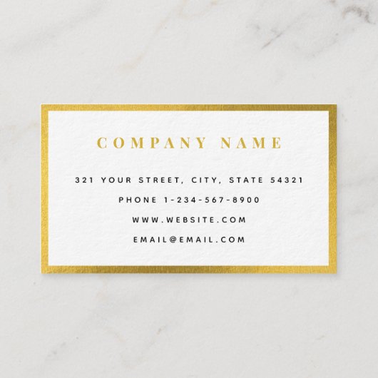 金ゴールドシンプルビジネスロゴ最小モダン主義 名刺 (裏面)