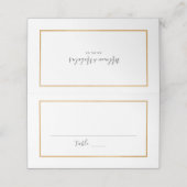 金ゴールドシンプルフレーム結婚式レセプション プレイスカード (外部開封)