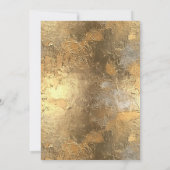 金ゴールドシンプルフローラ結婚式招待状 招待状 (裏面)