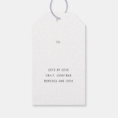 金ゴールドシンプルブラックツリースクリプトメリークリスマス ギフトタグ (裏面)