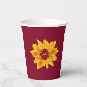 金ゴールドシンプルブルゴーニュ秋お祝いドリンク 紙コップ (裏面)