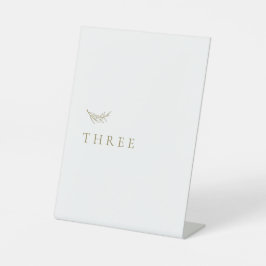金ゴールドシンプルホワイトエレガントなウェディングテーブル番号 台座サイン