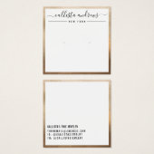 金ゴールドシンプルホワイトカーシブイヤリング表示カード (正面&裏面)