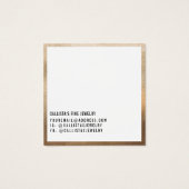 金ゴールドシンプルホワイトカーシブイヤリング表示カード (裏面)