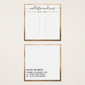 金ゴールドシンプルホワイトカーシブヘアクリップ表示カード (正面&裏面)