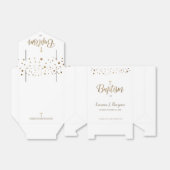 金ゴールドシンプルホワイトクロスバプテスマパーティーありがとう フェイバーボックス (折り畳みなし)