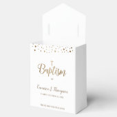 金ゴールドシンプルホワイトクロスバプテスマパーティーありがとう フェイバーボックス (オープン)