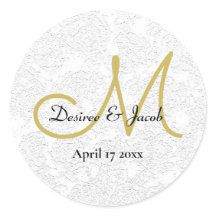 金ゴールドシンプルホワイトブラックエレガントなウェディングモノグラム